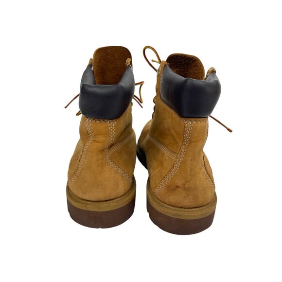Timberland Brown Nubuck Leather Round Toe Waterproof Lace-Up Work Boots Size 6 main image 5